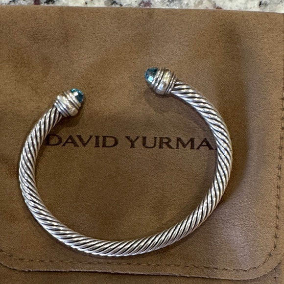 David Yurman Silver Bracelet with Teal Accents - Picture 1 of 5